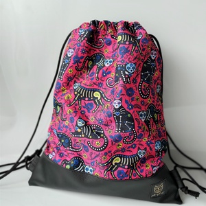 Catastrophe pink macskás hátizsák, gym bag - táska & tok - hátizsák - hátizsák - Meska.hu