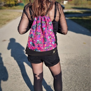 Catastrophe pink macskás hátizsák, gym bag, Táska & Tok, Hátizsák, Hátizsák, Varrás, MESKA