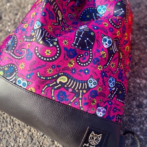 Catastrophe pink macskás hátizsák, gym bag - táska & tok - hátizsák - hátizsák - Meska.hu