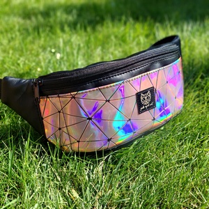 Spiderwebs rosegold-holografikus mintás övtáska - táska & tok - övtáska - Meska.hu