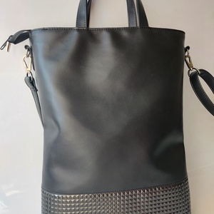 Rochelle különleges mintájú fekete-petrolkék műbőr crossbody / válltáska - táska & tok - kézitáska & válltáska - válltáska - Meska.hu