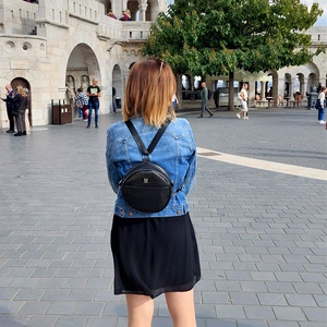 Full Moon 2in1 válltáska és hátitáska fekete színű piramismintás anyagból - táska & tok - kézitáska & válltáska - vállon átvethető táska - Meska.hu