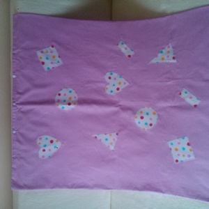 Lila pöttyös-foltos babaágynemű -  - Meska.hu