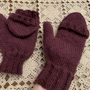 Kapucnis Kesztyű-kézzel kötött - ruha & divat - sál, sapka, kendő - kesztyű - Meska.hu