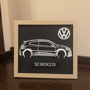 VW Scirocco 3D nyomtatott autós falikép, Otthon & Életmód, Dekoráció, Kép & Falikép, Képkeret, Gravírozás, pirográfia, Mindenmás, MESKA