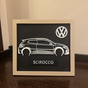 VW Scirocco 3D nyomtatott autós falikép - otthon & életmód - dekoráció - kép & falikép - képkeret - Meska.hu