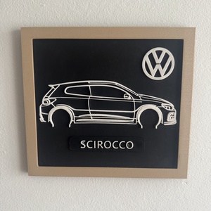 VW Scirocco 3D nyomtatott autós falikép - otthon & életmód - dekoráció - kép & falikép - képkeret - Meska.hu