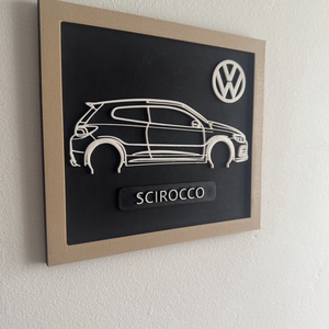 VW Scirocco 3D nyomtatott autós falikép - otthon & életmód - dekoráció - kép & falikép - képkeret - Meska.hu