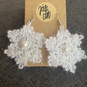 Hópihe fülbevaló, Ékszer, Fülbevaló, Lógós kerek fülbevaló, Horgolás, MESKA