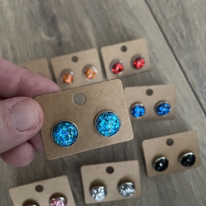 Cabochon stílusú fülbevaló - ékszer - fülbevaló - pötty fülbevaló - Meska.hu