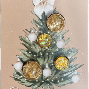 Cabochon stílusú fülbevalók karácsonyi csomagolásban - ékszer - fülbevaló - pötty fülbevaló - Meska.hu