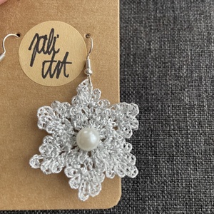 Ezüst csillag fülbevaló - ékszer - fülbevaló - lógó fülbevaló - Meska.hu