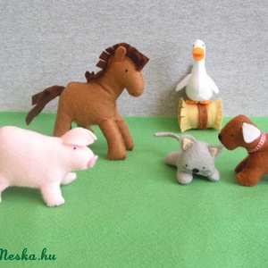 6db-os farm állat szett filcből  -  - Meska.hu