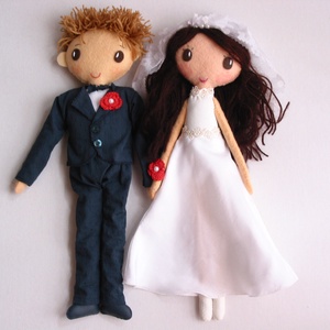 Esküvői pár- egyedi  textilbabák (Rendelhetők!) - esküvő - emlék & ajándék - vendégkönyv - Meska.hu