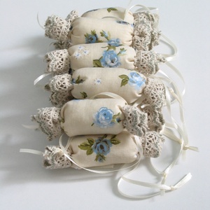 Vintage rózsás- csipkés textil szaloncukrok (10db) - Meska.hu