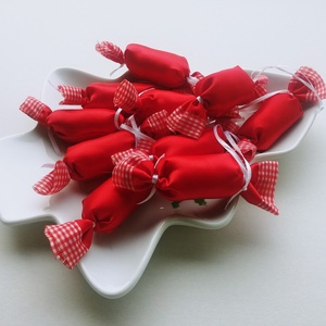 Zselés - kockás textil szaloncukrok (10db) - karácsony - Meska.hu