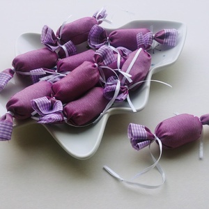 Levendula - kockás textil szaloncukrok (10db) - Meska.hu