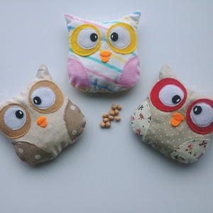 Bagoly doktor- meggymag párna ( piros virágos- drapp pöttyös) - szépségápolás - egészségmegőrzési kellékek - Meska.hu