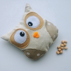 Bagoly doktor- meggymag párna ( drapp-pasztel- pöttyös) - szépségápolás - egészségmegőrzési kellékek - Meska.hu