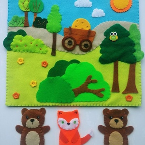 Két kicsi bocs meg a róka interaktív ujjbáb készlet -RENDELHETŐ!!! - játék & sport - bábok - báb készlet - Meska.hu