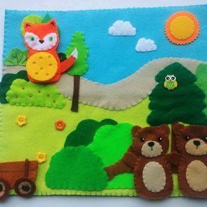 Két kicsi bocs meg a róka interaktív ujjbáb készlet -RENDELHETŐ!!! - játék & sport - bábok - báb készlet - Meska.hu