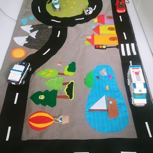 Autós játszószőnyeg, interaktív autópálya - AZONNAL VIHETŐ!!! - játék & sport - 3 éves kor alattiaknak - játszószőnyeg - Meska.hu