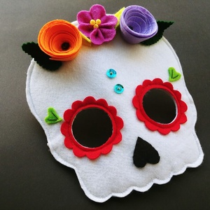 Sugar skull cukorkoponya álarc- RENDELHETŐ! - otthon & életmód - dekoráció - halloween - halloweeni jelmez és kiegészítők - Meska.hu