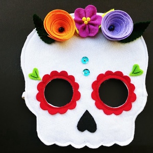 Sugar skull cukorkoponya álarc- RENDELHETŐ!, Otthon & Életmód, Dekoráció, Halloween, Halloweeni jelmez és kiegészítők, Varrás, MESKA
