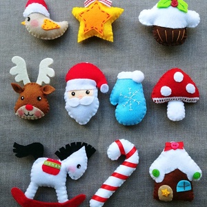 Egyedi filc karácsonyi dekorációs csomag 1. - karácsony - karácsonyi lakásdekoráció - karácsonyfadíszek - Meska.hu