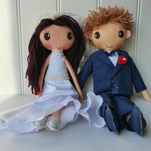 Esküvői pár- egyedi  textilbabák AZONNAL VIHETŐ!, Esküvő, Emlék & Ajándék, Vendégkönyv, Varrás, MESKA