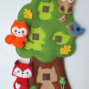 Az öreg tölgy-  tépőzáras kirakó  cuki erdei állatokkal (AZONNAL VIHETŐ!) - játék & sport - puzzle - forma puzzle - Meska.hu