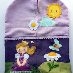 Ovizsák és tornazsák szett mosolygós királylánnyal és pillangóval - Azonnal vihető! - játék & sport - ovis felszerelés - ovis szett - Meska.hu