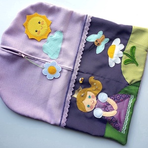 Ovizsák és tornazsák szett mosolygós királylánnyal és pillangóval - Azonnal vihető! - játék & sport - ovis felszerelés - ovis szett - Meska.hu