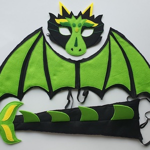 Sárkány farsangi jelmez szett (álarc+ farkinca+szárny) -RENDELHETŐ!!!! - Meska.hu