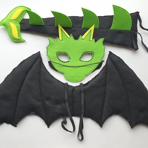 Sárkány farsangi jelmez szett (álarc+ farkinca+szárny) -RENDELHETŐ!!!! - otthon & életmód - dekoráció - halloween - halloweeni jelmez és kiegészítők - Meska.hu