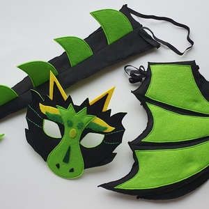 Sárkány farsangi jelmez szett (álarc+ farkinca+szárny) -RENDELHETŐ!!!! - otthon & életmód - dekoráció - halloween - halloweeni jelmez és kiegészítők - Meska.hu