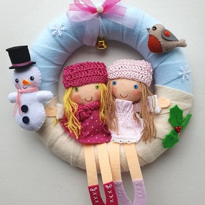 Varázslatos tél - egyedi függő kördísz, ajtódísz, kopogtató RENDELHETŐ! - otthon & életmód - dekoráció - ajtó- és ablak dekoráció - ajtódísz & kopogtató - Meska.hu