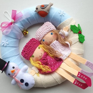 Varázslatos tél - egyedi függő kördísz, ajtódísz, kopogtató RENDELHETŐ! - otthon & életmód - dekoráció - ajtó- és ablak dekoráció - ajtódísz & kopogtató - Meska.hu