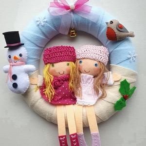 Varázslatos tél - egyedi függő kördísz, ajtódísz, kopogtató RENDELHETŐ! - otthon & életmód - dekoráció - ajtó- és ablak dekoráció - ajtódísz & kopogtató - Meska.hu