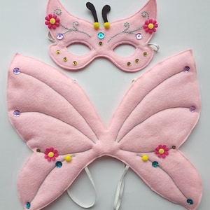 Tündérpillangó farsangi jelmez szett (álarc+szárny)- RENDELHETŐ! - ruha & divat - jelmez & álarc - jelmez - Meska.hu