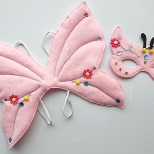 Tündérpillangó farsangi jelmez szett (álarc+szárny)- RENDELHETŐ! - ruha & divat - jelmez & álarc - jelmez - Meska.hu