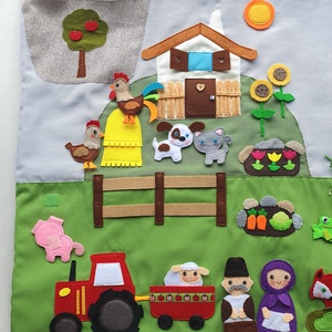 Tanya-erdő interaktív falvédő 20db tépőzáras álllatkával+ 2db ember figurával- RENDELHETŐ!!! - játék & sport - készségfejlesztő és logikai játék - oktató játékok - Meska.hu