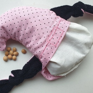 Manócska- cseresznyemag párna (rózsaszín-pöttyös) - játék & sport - plüssállat & játékfigura - manó - Meska.hu