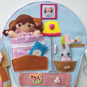  Borka baba muffin házikója- játszókönyvecske öltötztetős babával és kisnyuszival - AZONNAL VIHETŐ! - játék & sport - textilkönyv & babakönyv - Meska.hu