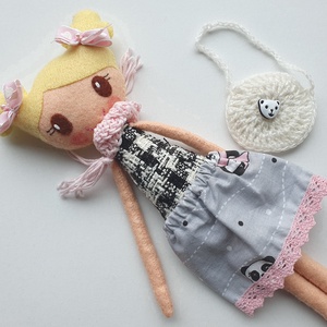 Patrícia- öltöztethető  textilbaba kiegészítőkkel (Azonnal vihető!) - Meska.hu