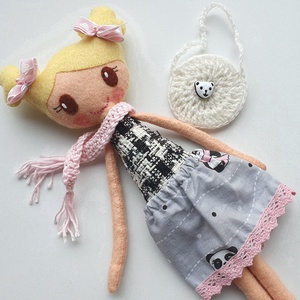 Patrícia- öltöztethető  textilbaba kiegészítőkkel (Azonnal vihető!) - játék & sport - baba & babaház - baba - Meska.hu