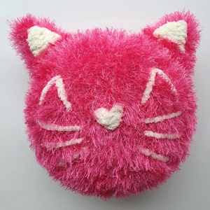 Pihe-puha horgolt cica párna - Azonnal vihető! - játék & sport - plüssállat & játékfigura - cica - Meska.hu