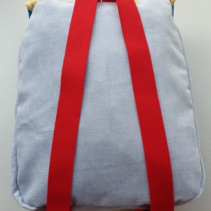 Óvodai hátizsák piros traktorral, tigrissel, napraforgóval- AZONNAL VIHETŐ! - játék & sport - ovis felszerelés - ovis hátizsák - Meska.hu