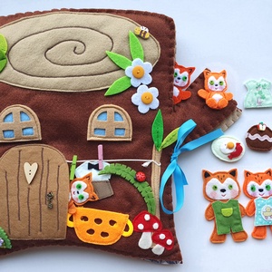 Cuki róka család farönk házikóban- interaktív játszókönyv  AZONNAL VIHETŐ!, Játék & Sport, Baba & babaház, Babaház, Mindenmás, MESKA