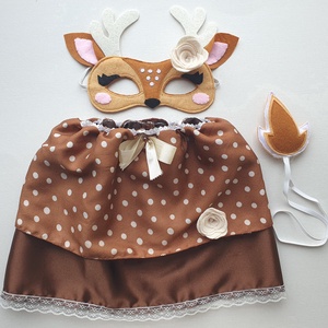 Őzikelány farsangi jelmez szett (álarc+szoknya+farkinca)�AZONNAL VIHETŐ!!! - ruha & divat - jelmez & álarc - jelmez - Meska.hu